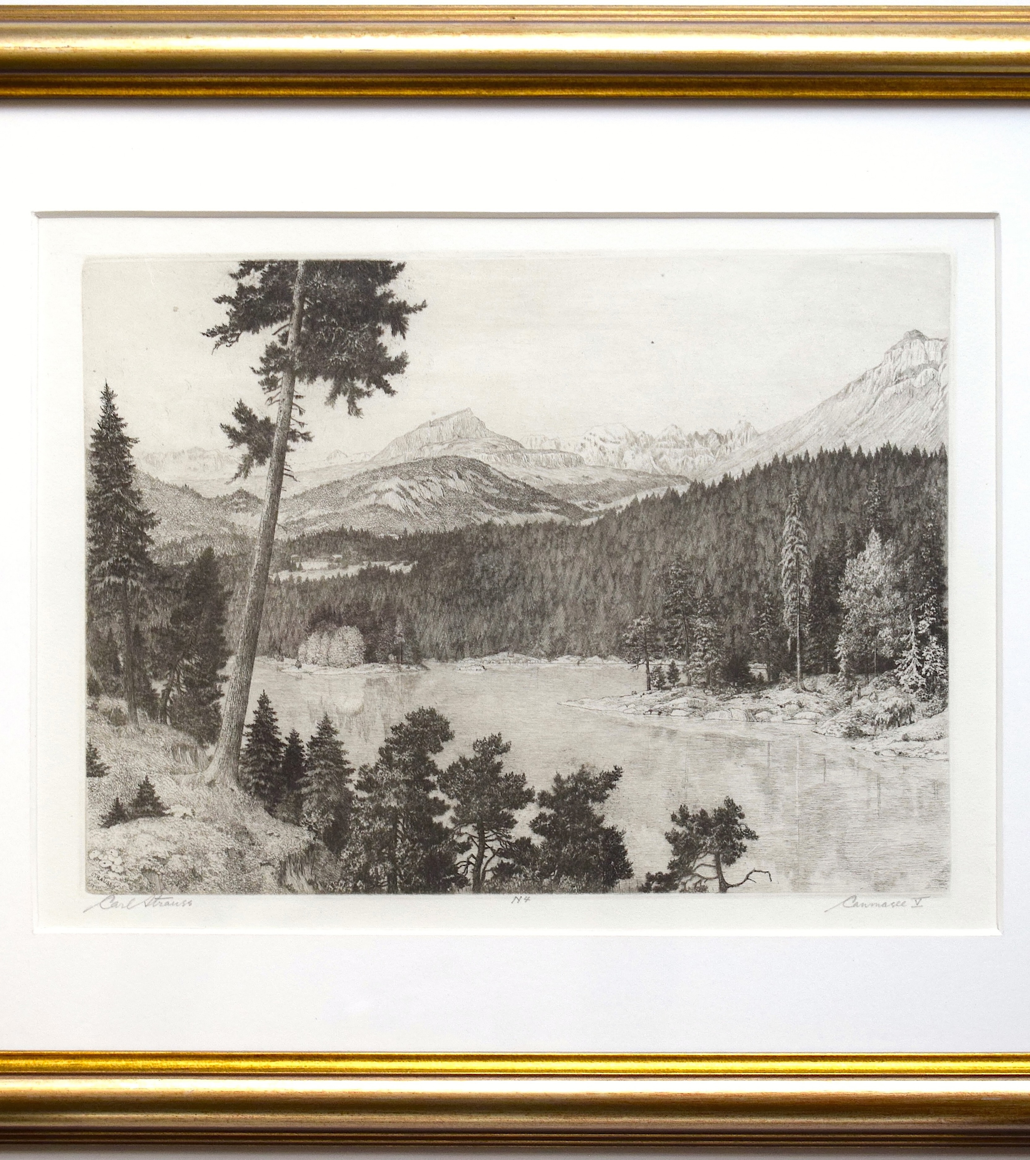 Carl Strauss Caumasee Radierung