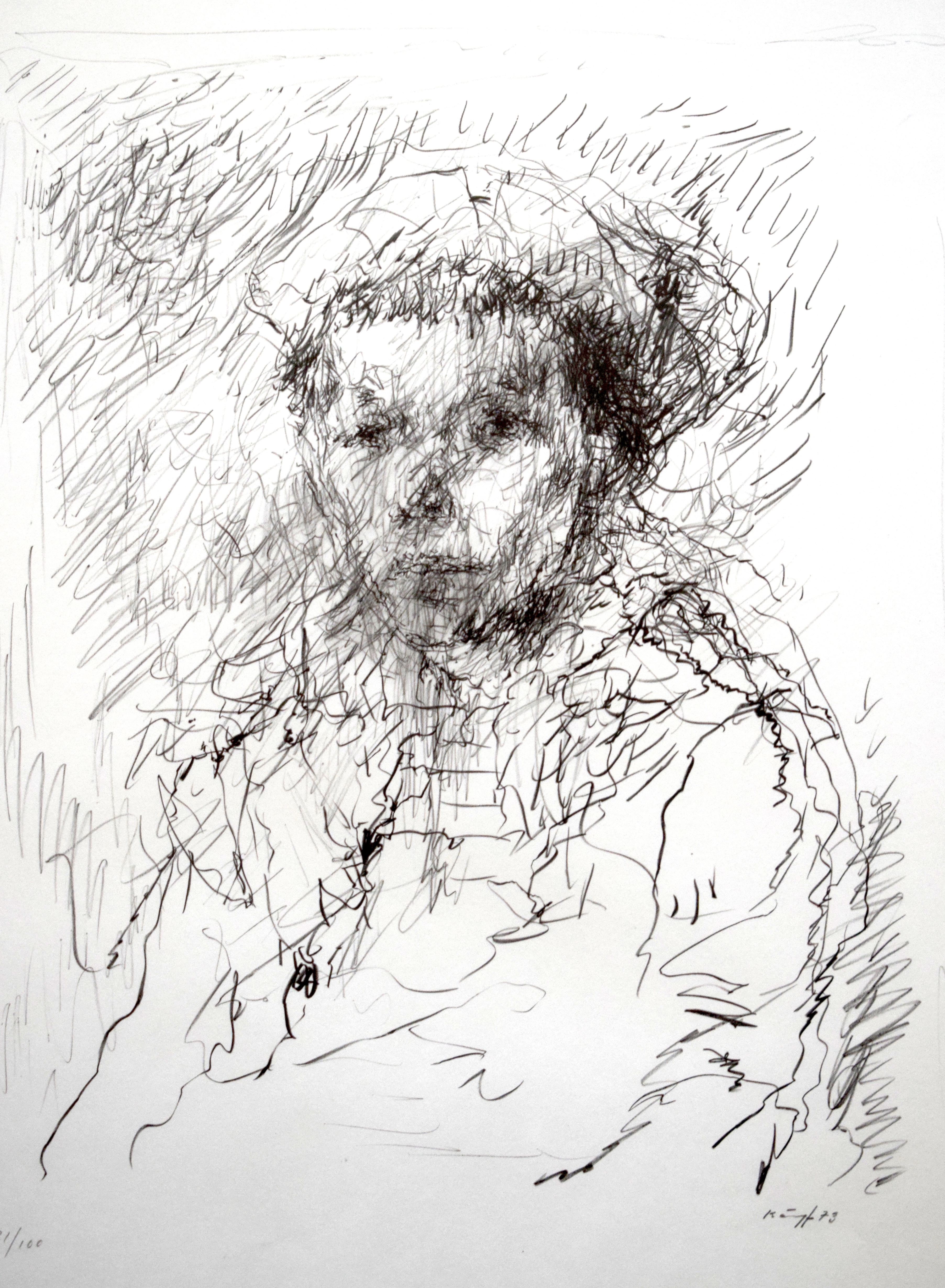 Max Kämpf Porträt Litho