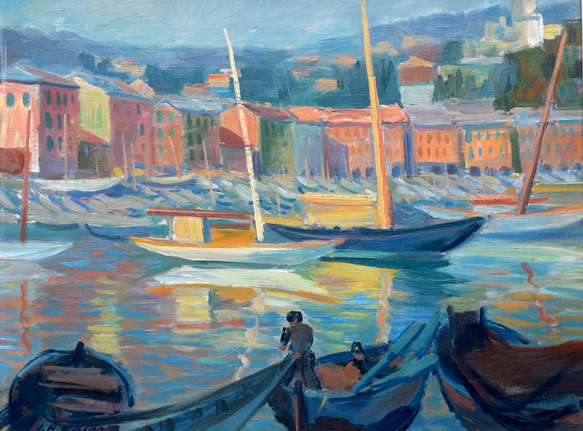 Joseph H. Waser Öl Landschaft Expressiv