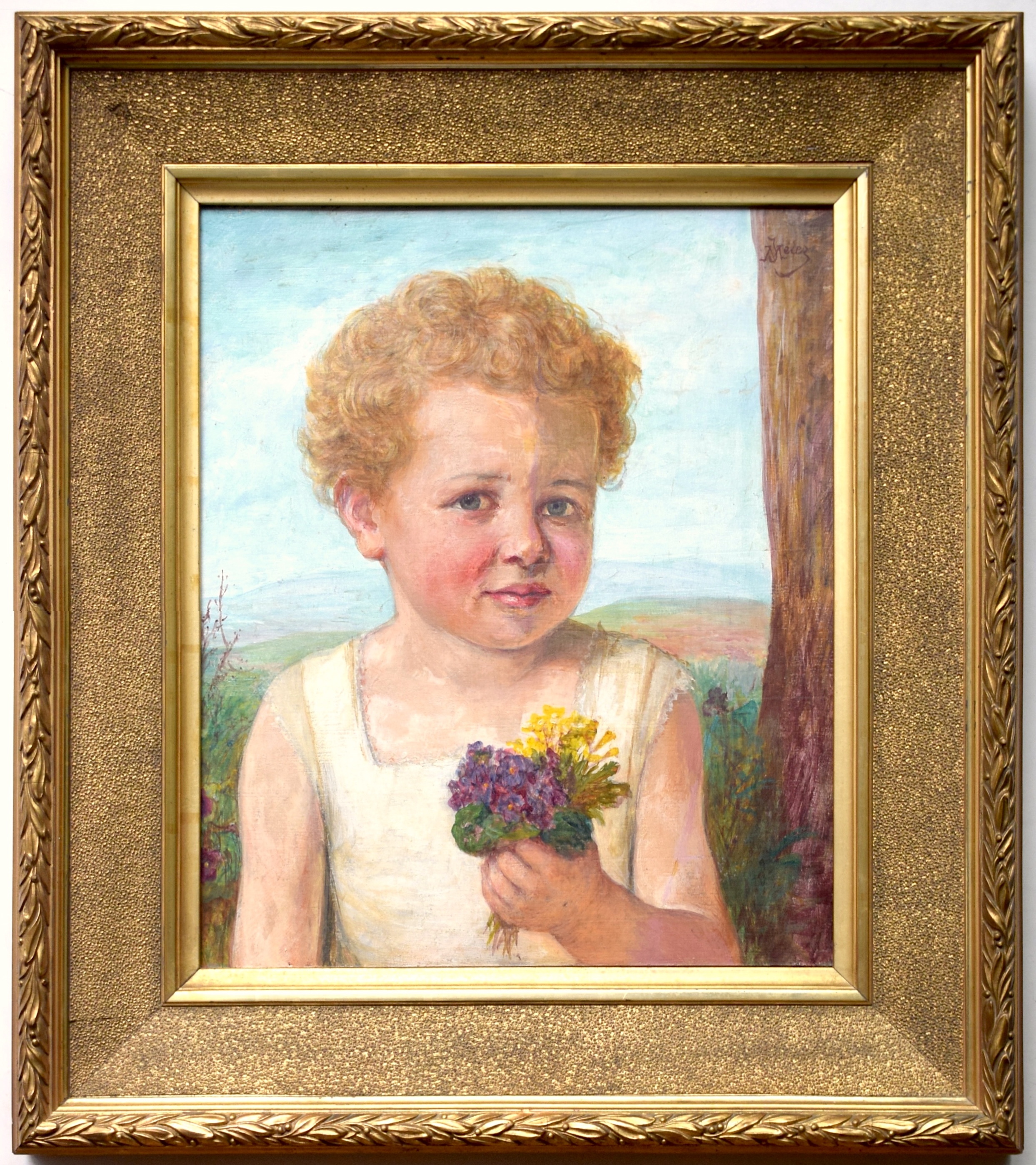 Jakob Meier Kinderporträt Öl